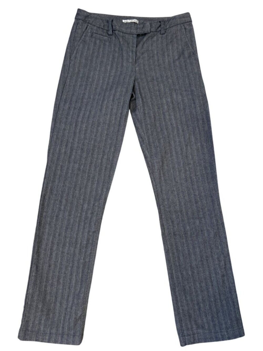 Dalia Collection Gray Pinstripe Dress Pants Trousers Sz 4 Straight Leg Workwear